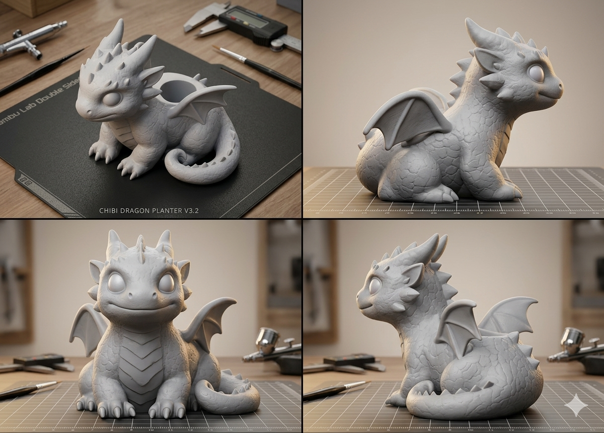 Mystical Dragon Air Plant Holder STL